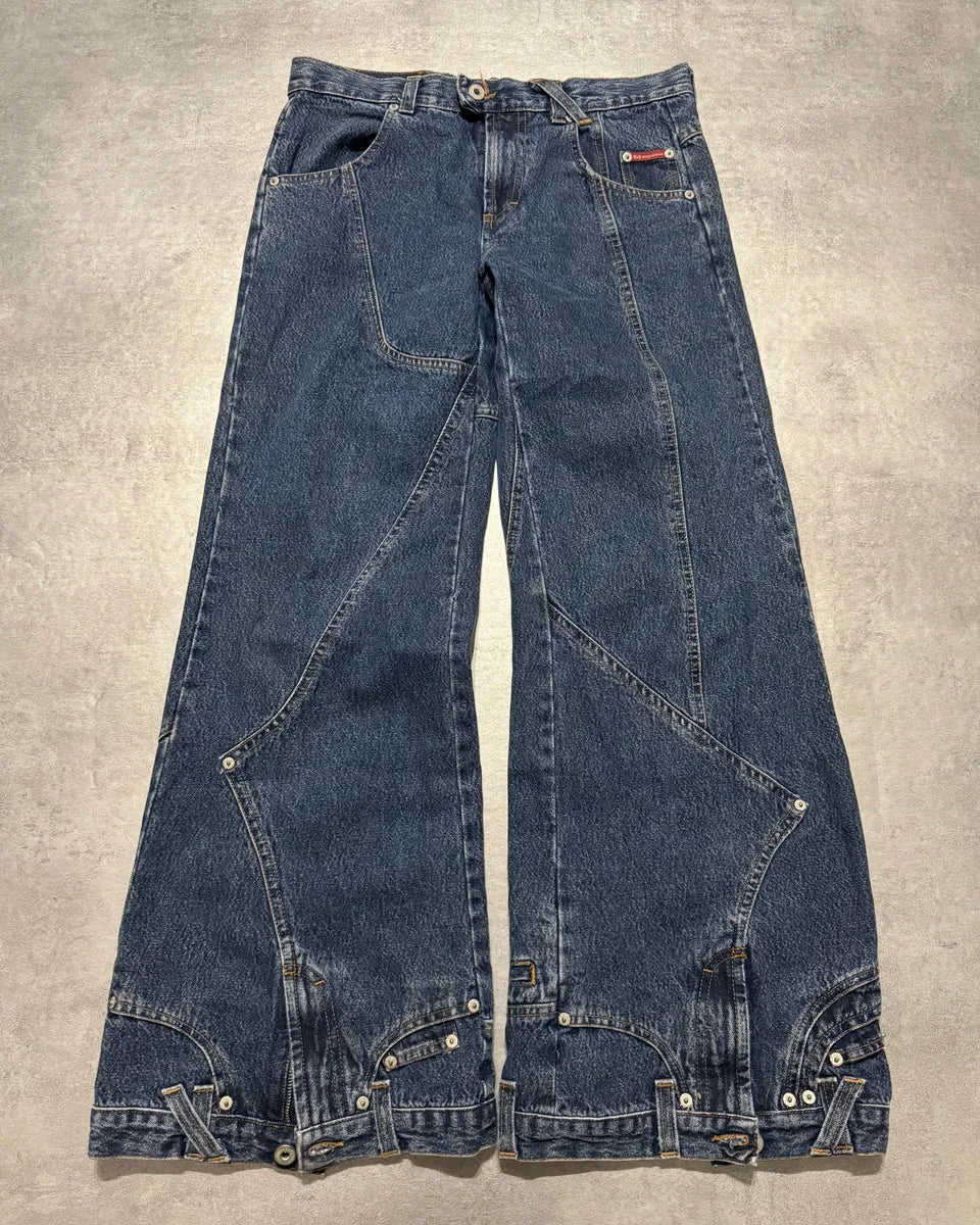 AW2003 Dolce & Gabbana Flared Trompe Loeil Jeans JhirFxI 0