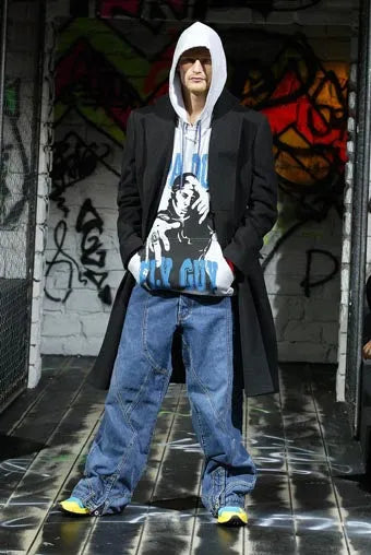 AW2003 Dolce & Gabbana Flared Trompe L'oeil Jeans (S) 1