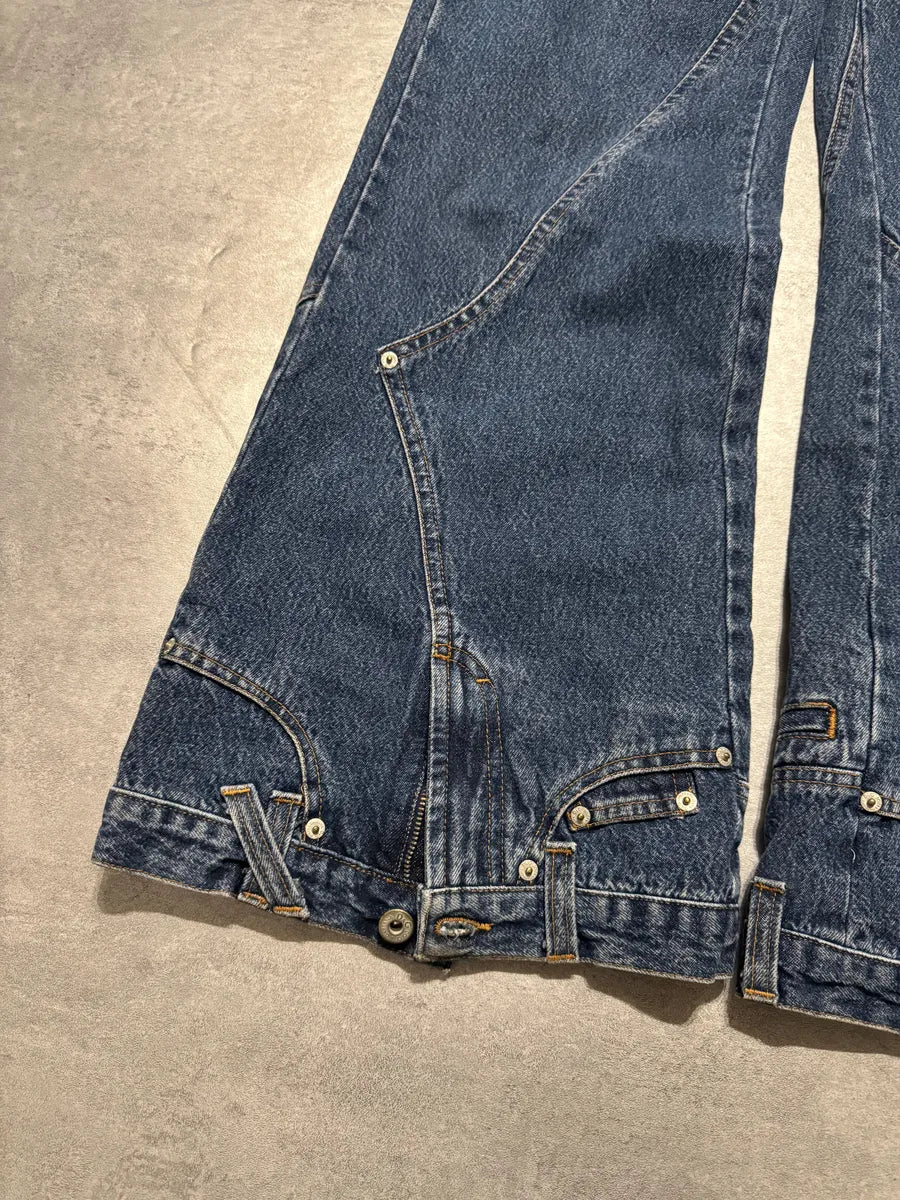 AW2003 Dolce & Gabbana Flared Trompe Loeil Jeans JhirFxI 6