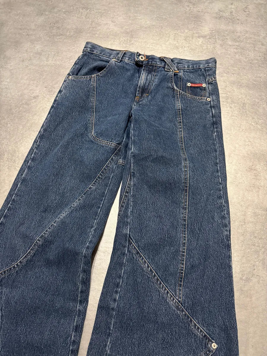 AW2003 Dolce & Gabbana Flared Trompe L'oeil Jeans (S) 4