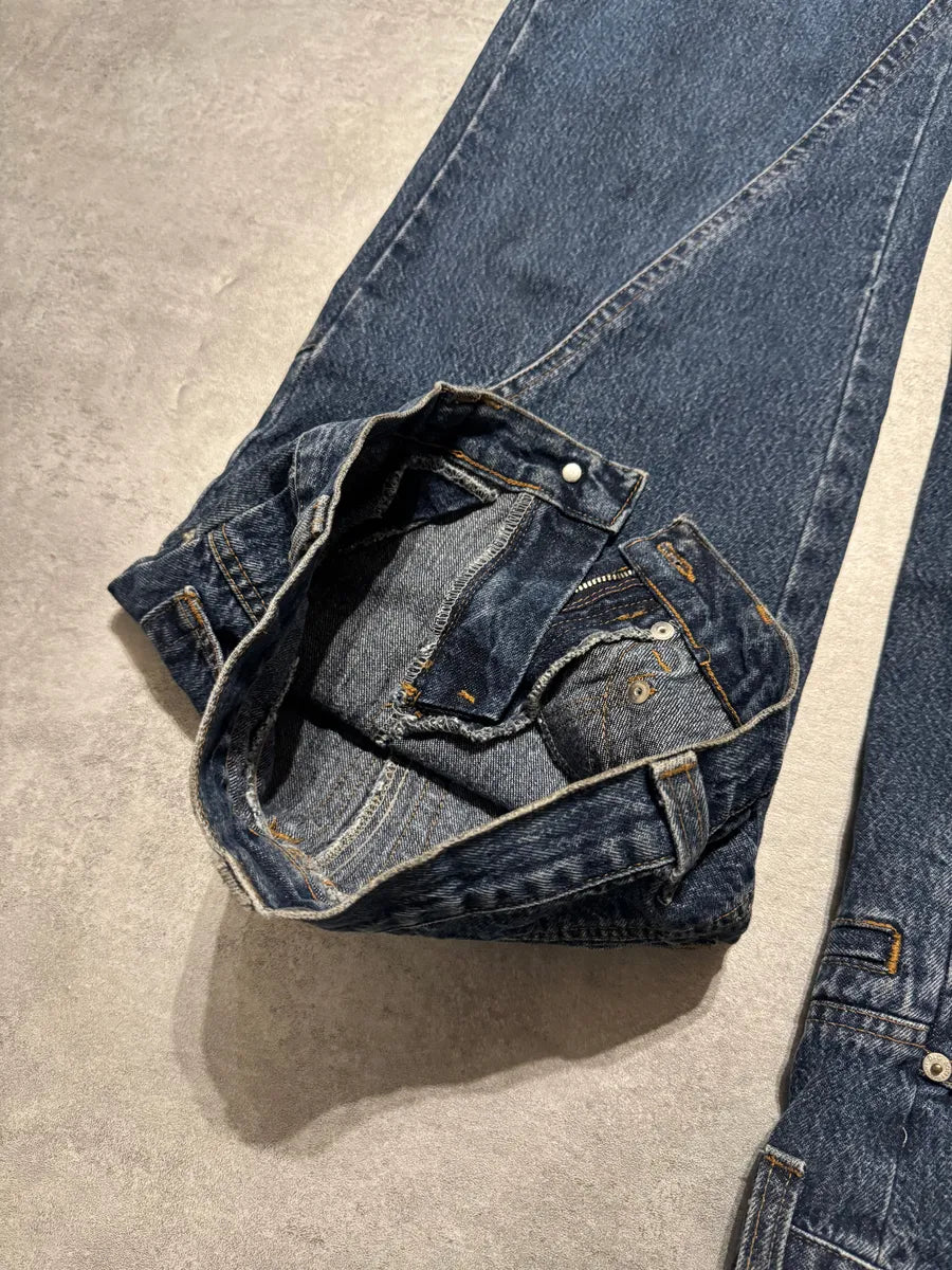 AW2003 Dolce & Gabbana Flared Trompe L'oeil Jeans (S) 5