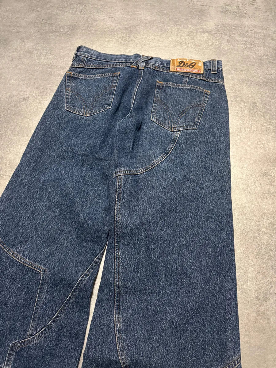 AW2003 Dolce & Gabbana Flared Trompe L'oeil Jeans (S) 8