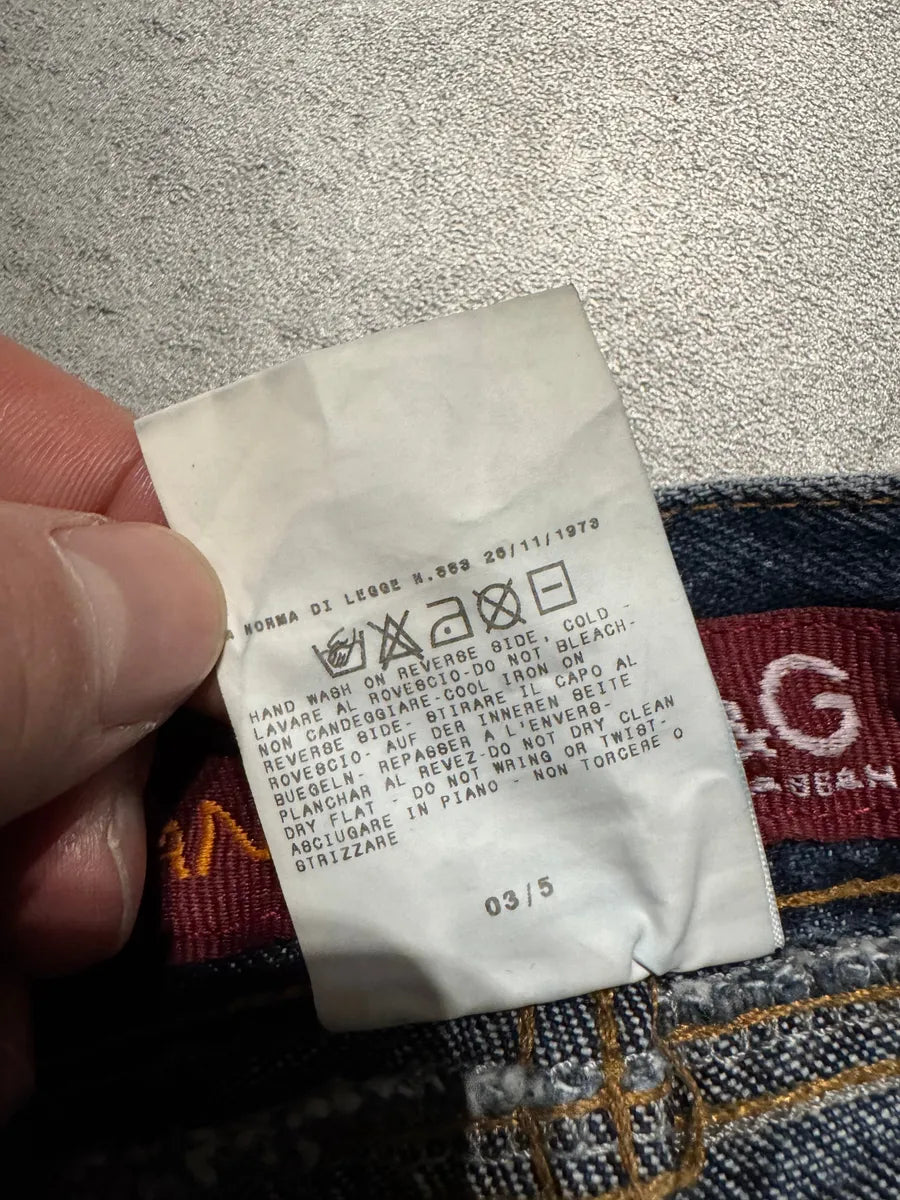 AW2003 Dolce & Gabbana Flared Trompe L'oeil Jeans (S) 9