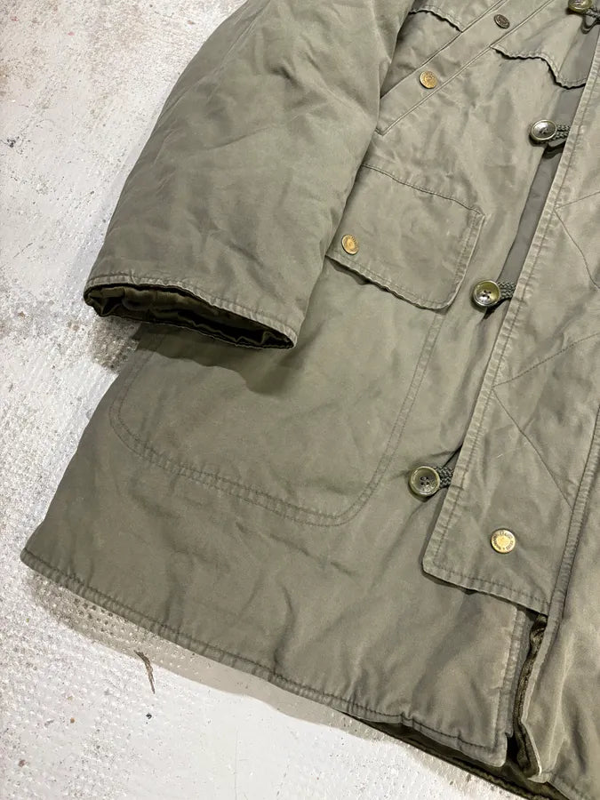 AW2003 Dolce & Gabbana Fur Hooded Khaki Green Long Coat XBaPKAV 7