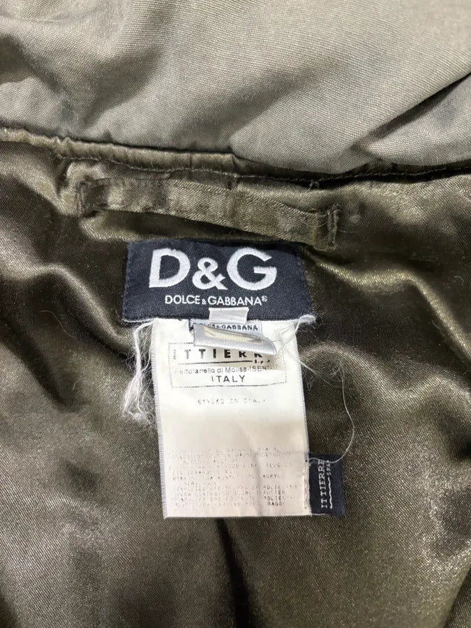 AW2003 Dolce & Gabbana Fur Hooded Khaki Green Long Coat XBaPKAV 10