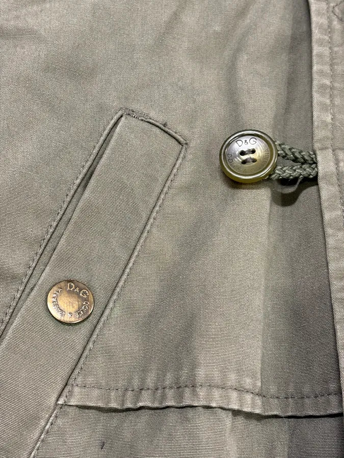 AW2003 Dolce & Gabbana Fur Hooded Khaki Green Long Coat XBaPKAV 8