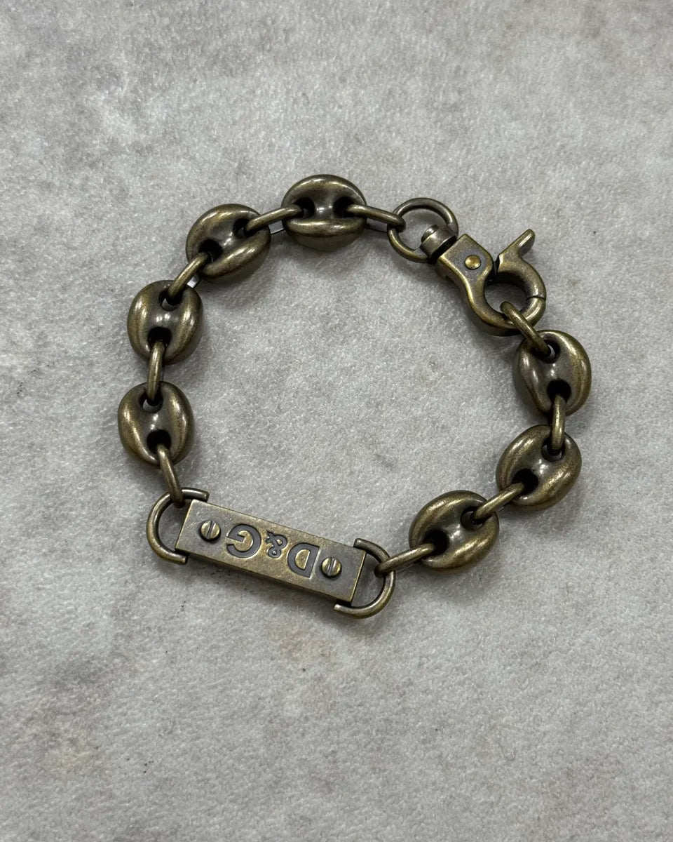 AW2003 Dolce & Gabbana Gold Metal Coffee Beans Chain Bracelet HUTfqkT 0