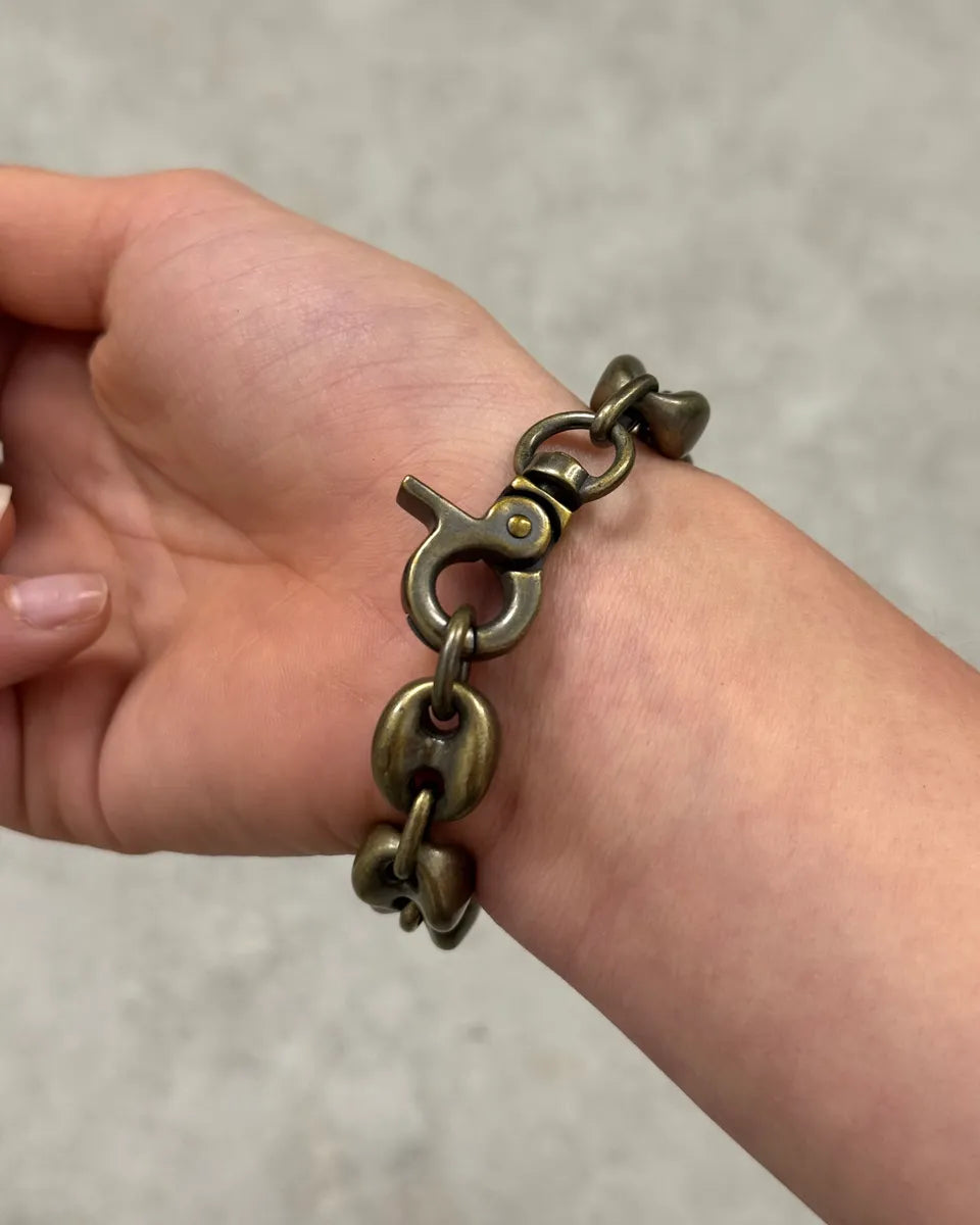 AW2003 Dolce & Gabbana Gold Metal Coffee Beans Chain Bracelet HUTfqkT 4
