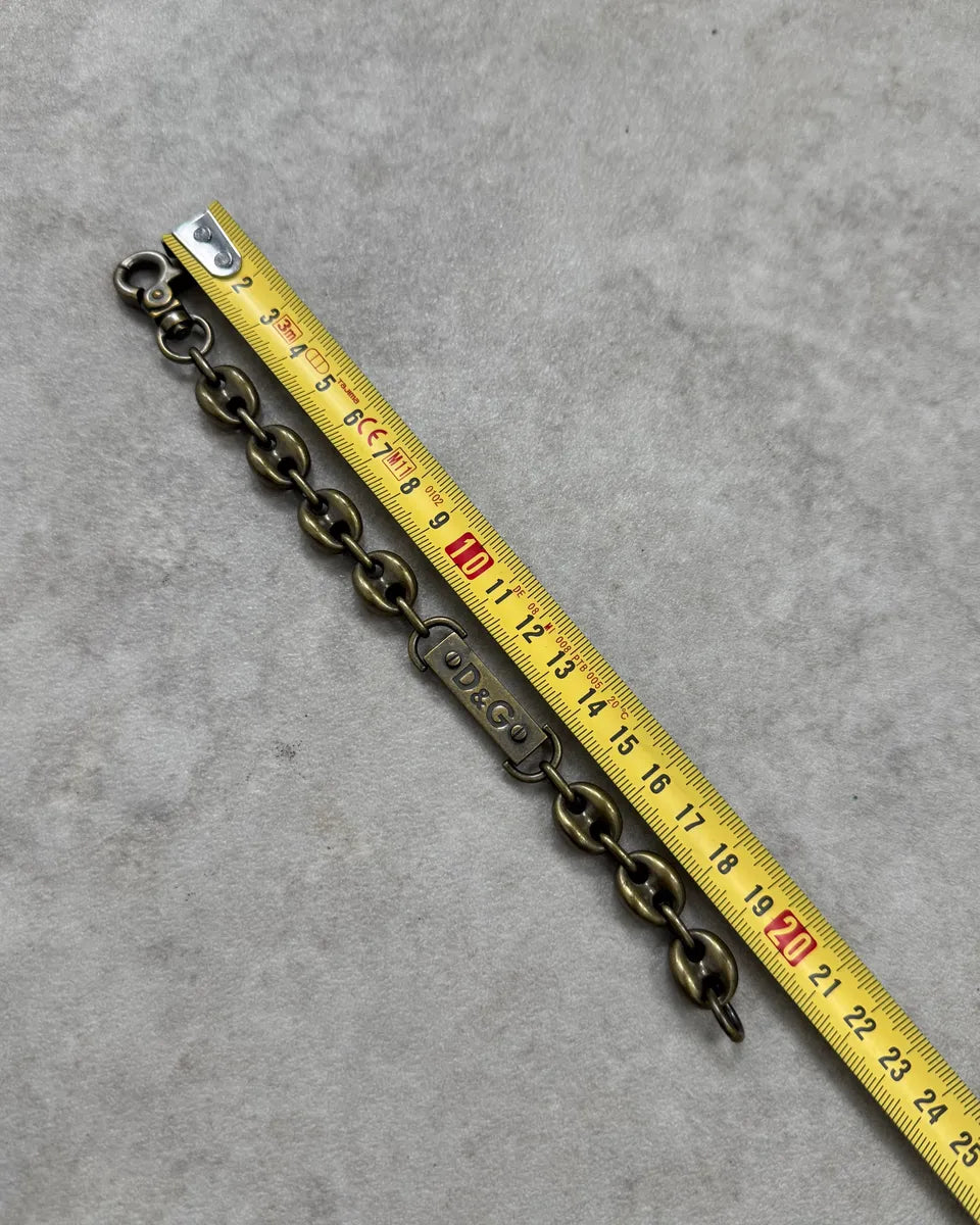 AW2003 Dolce & Gabbana Gold Metal Coffee Beans Chain Bracelet HUTfqkT 6