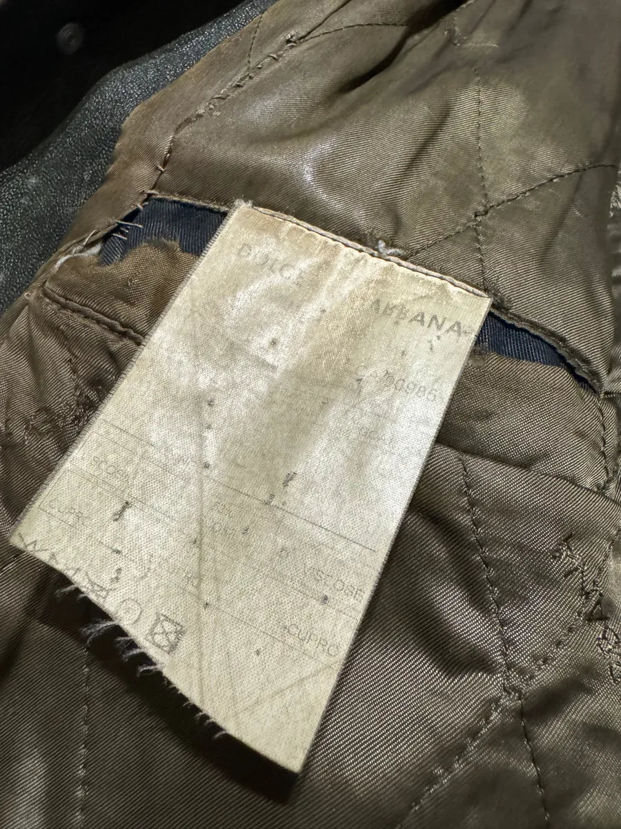 AW2003 Dolce & Gabbana Green Aged Patina Leather Italian Jacket (M) 6