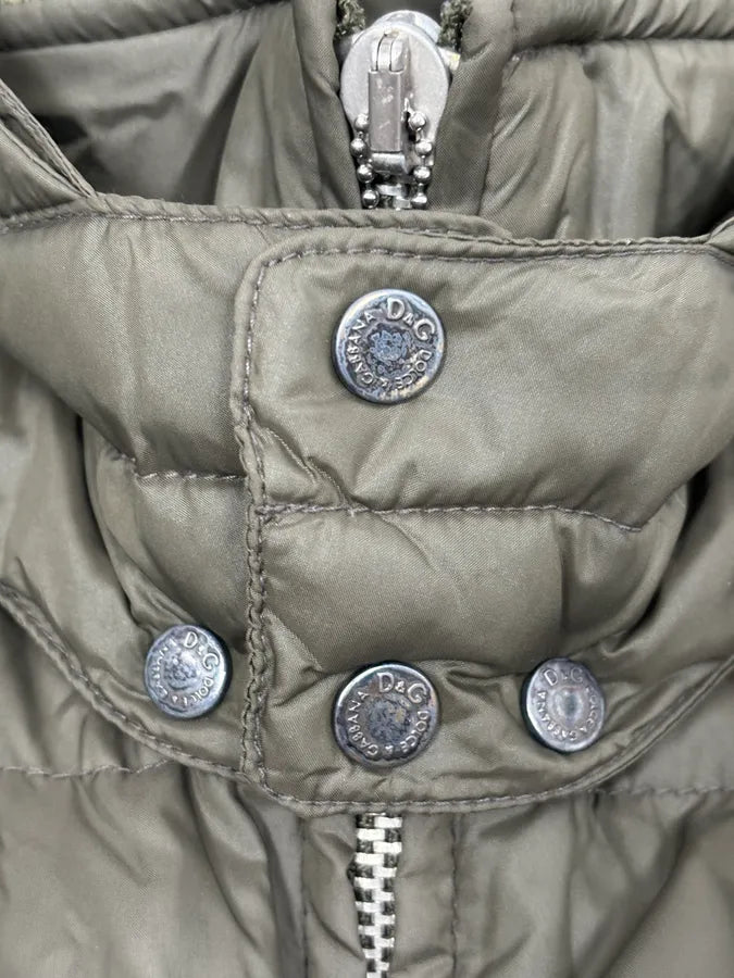 AW2003 Dolce & Gabbana Green Hooded Puffer Bomber Jacket bZjmtCo 9