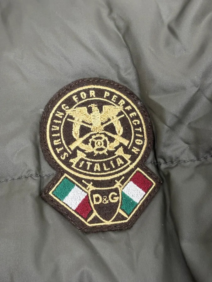 AW2003 Dolce & Gabbana Green Hooded Puffer Bomber Jacket bZjmtCo 8