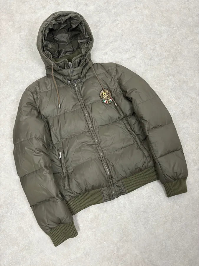 AW2003 Dolce & Gabbana Green Hooded Puffer Bomber Jacket bZjmtCo 3