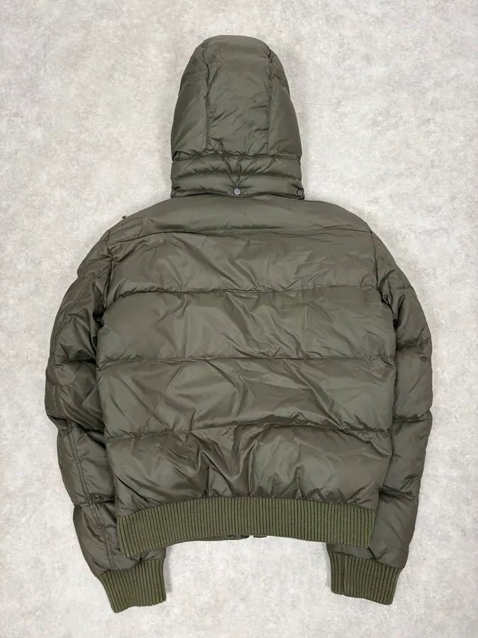 AW2003 Dolce & Gabbana Green Hooded Puffer Bomber Jacket bZjmtCo 5