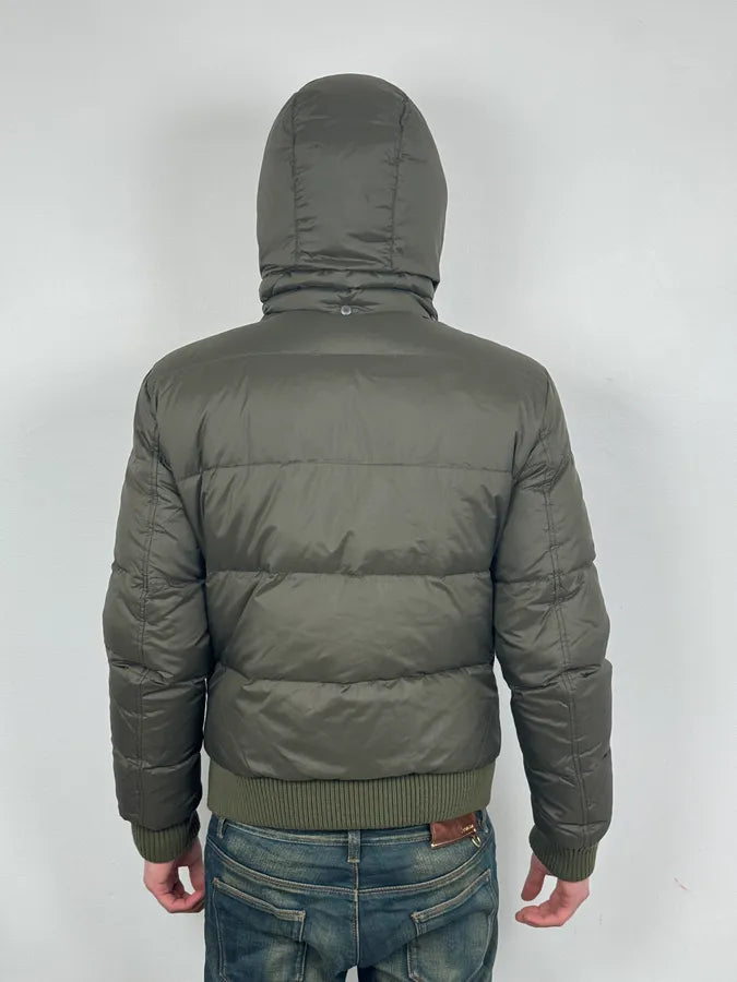 AW2003 Dolce & Gabbana Green Hooded Puffer Bomber Jacket bZjmtCo 1
