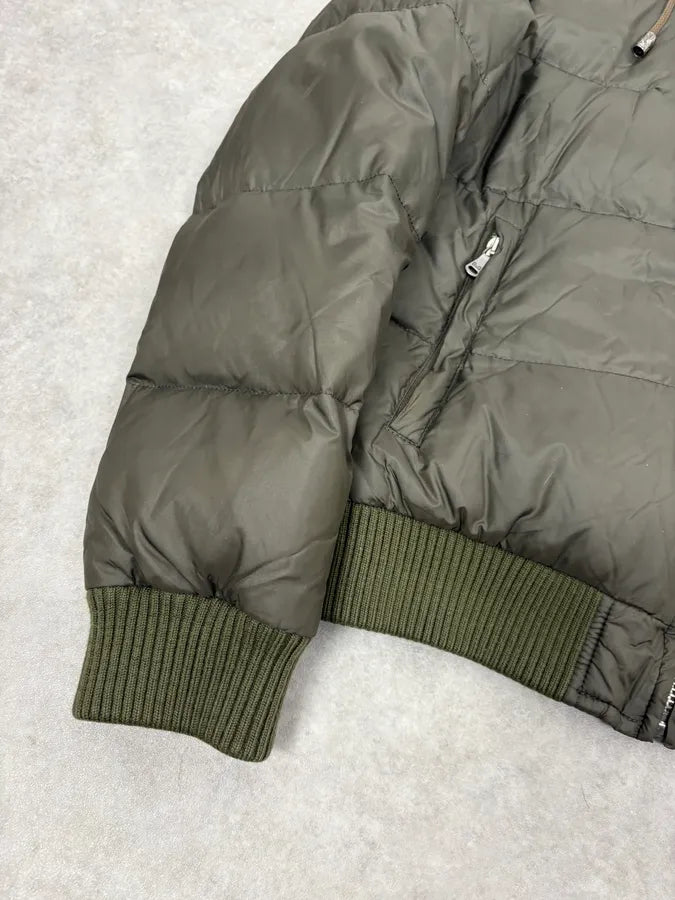 AW2003 Dolce & Gabbana Green Hooded Puffer Bomber Jacket bZjmtCo 7