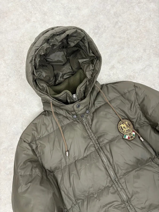 AW2003 Dolce & Gabbana Green Hooded Puffer Bomber Jacket bZjmtCo 4