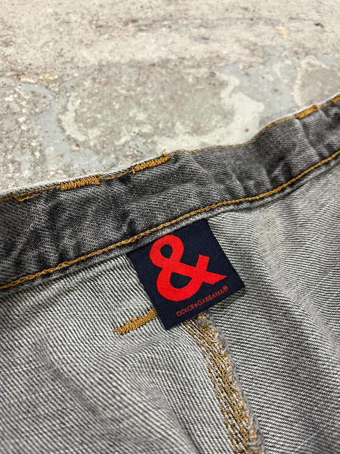 AW2003 Dolce & Gabbana Grey Anatomic Zip Bondage Denim Jeans MqwSXqJ 11