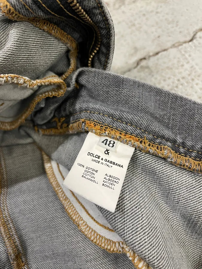 AW2003 Dolce & Gabbana Grey Anatomic Zip Bondage Denim Jeans MqwSXqJ 12