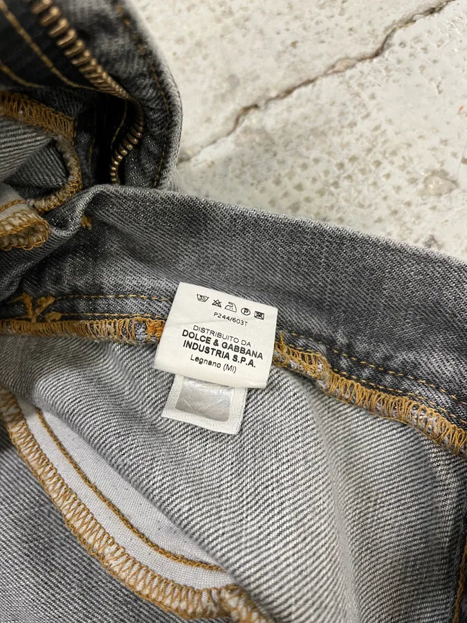 AW2003 Dolce & Gabbana Grey Anatomic Zip Bondage Denim Jeans MqwSXqJ 13