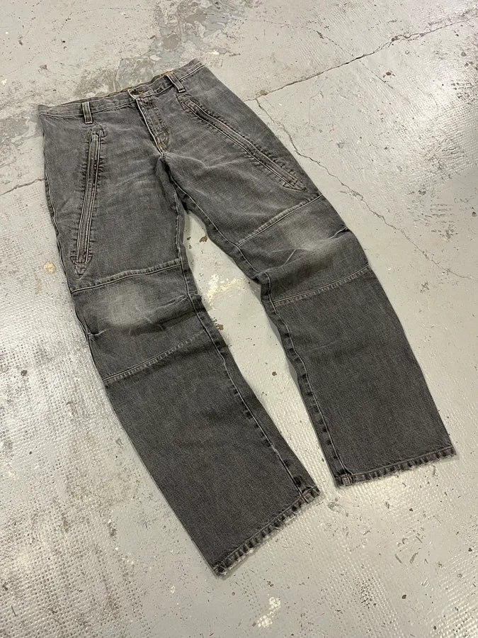 AW2003 Dolce & Gabbana Grey Anatomic Zip Bondage Denim Jeans MqwSXqJ 5