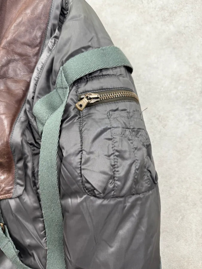 AW2003 Dolce & Gabbana Grey Brown Bondage Harness Bomber Jacket HycJPXr 12