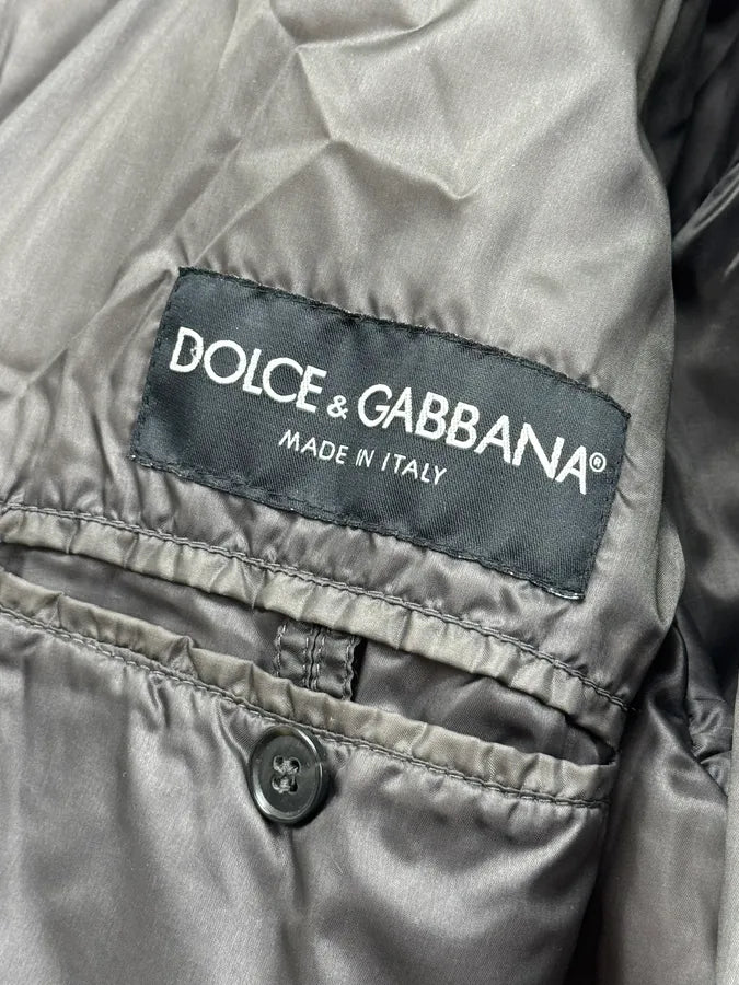 AW2003 Dolce & Gabbana Grey Brown Bondage Harness Bomber Jacket HycJPXr 17