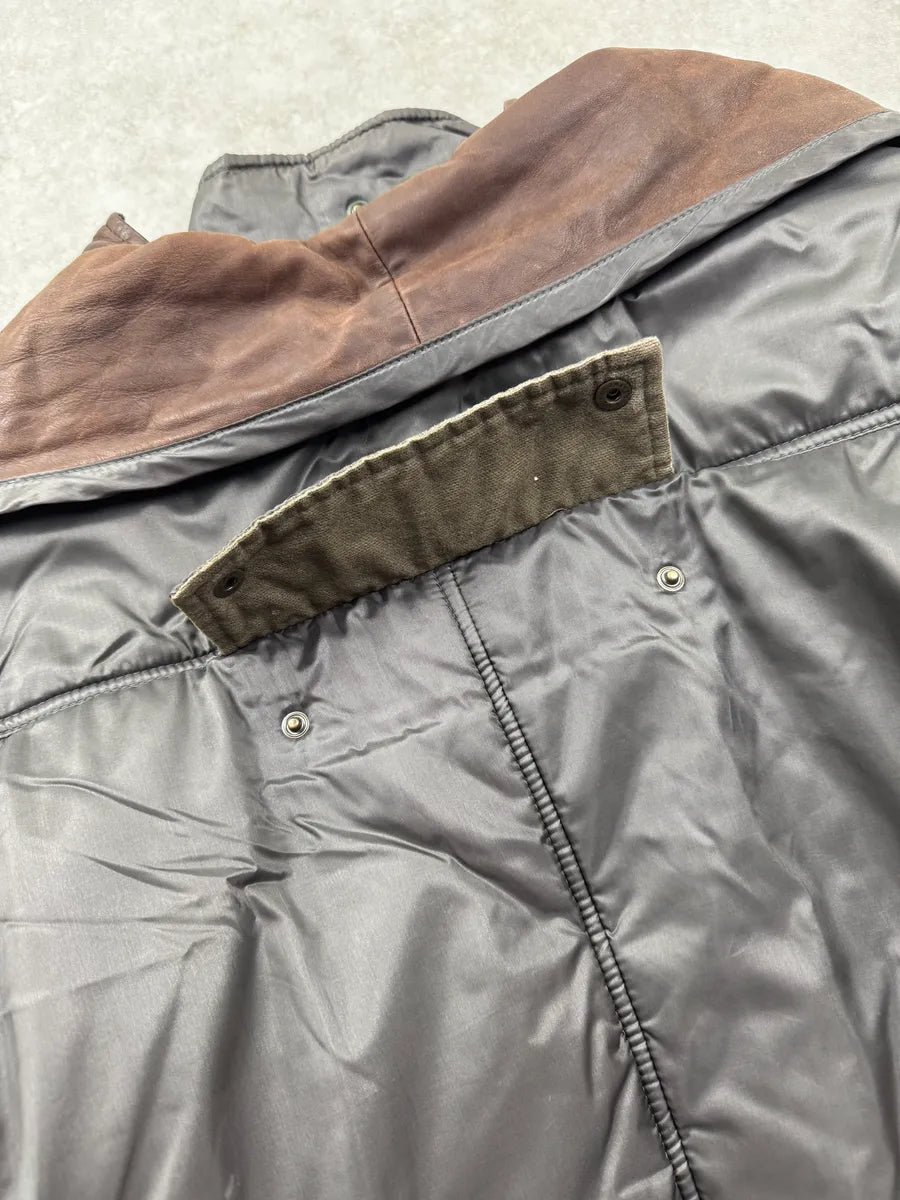 AW2003 Dolce & Gabbana Grey Brown Bondage Harness Bomber Jacket HycJPXr 15