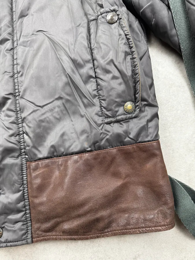 AW2003 Dolce & Gabbana Grey Brown Bondage Harness Bomber Jacket HycJPXr 14