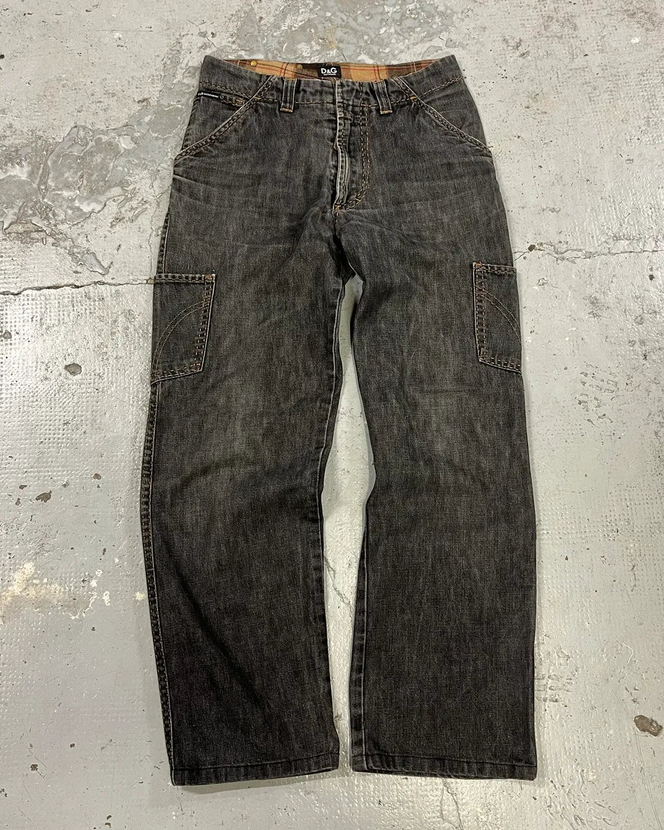 AW2003 Dolce & Gabbana Grey Brut Cargo Denim Jeans XhPTIFm 0