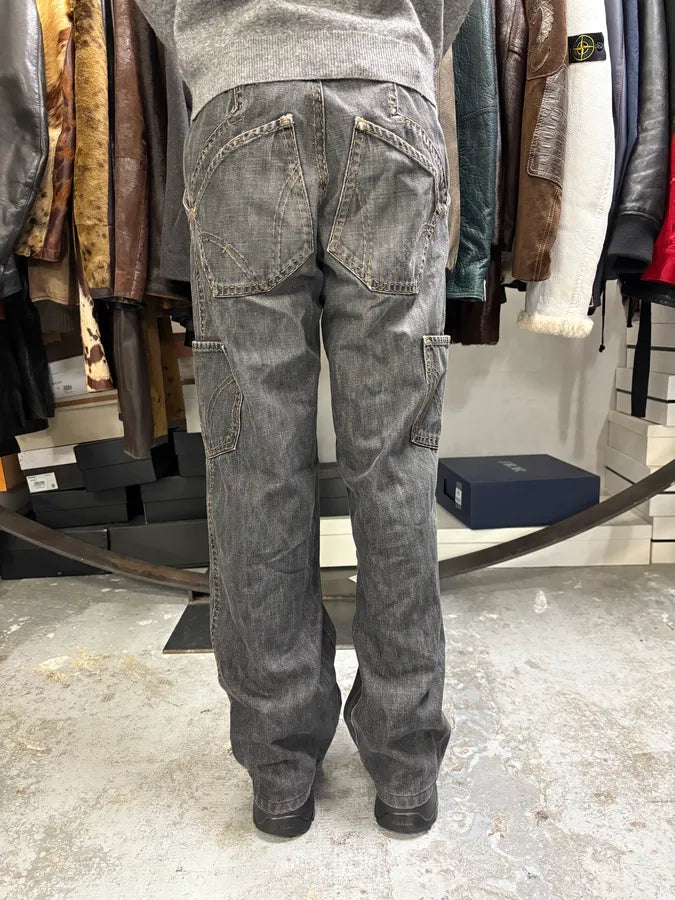 AW2003 Dolce & Gabbana Grey Brut Cargo Denim Jeans XhPTIFm 3