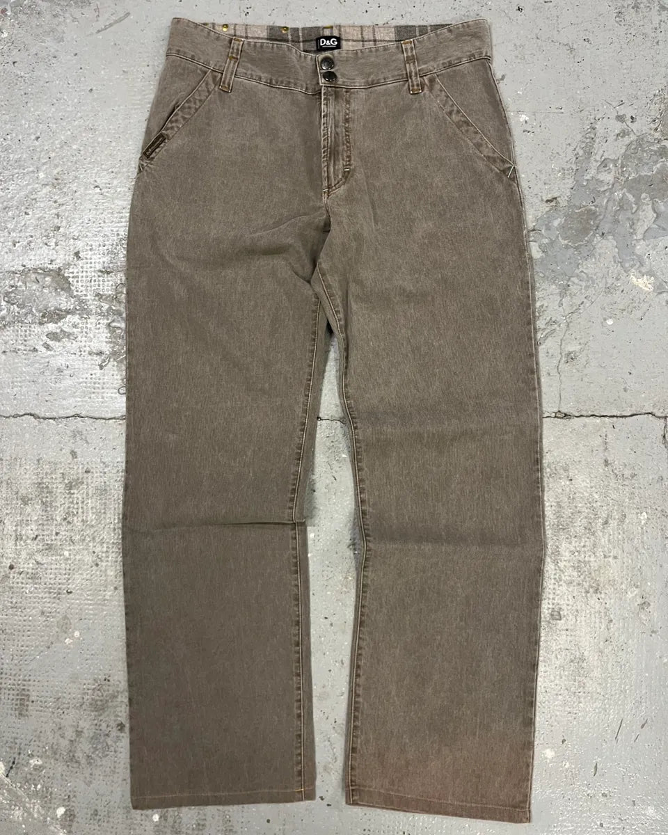 AW2003 Dolce & Gabbana Grey Cargo Straight Cozy Pants (M/L) HlxWfdD 0