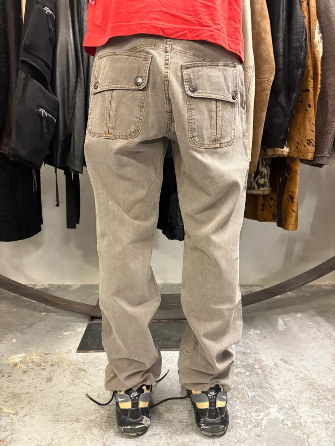 AW2003 Dolce & Gabbana Grey Cargo Straight Cozy Pants (M/L) HlxWfdD 3
