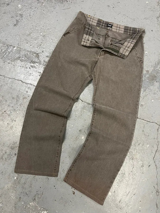 AW2003 Dolce & Gabbana Grey Cargo Straight Cozy Pants (M/L) HlxWfdD 5