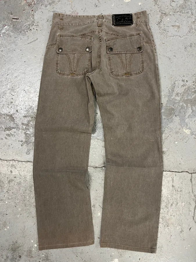 AW2003 Dolce & Gabbana Grey Cargo Straight Cozy Pants (M/L) HlxWfdD 6
