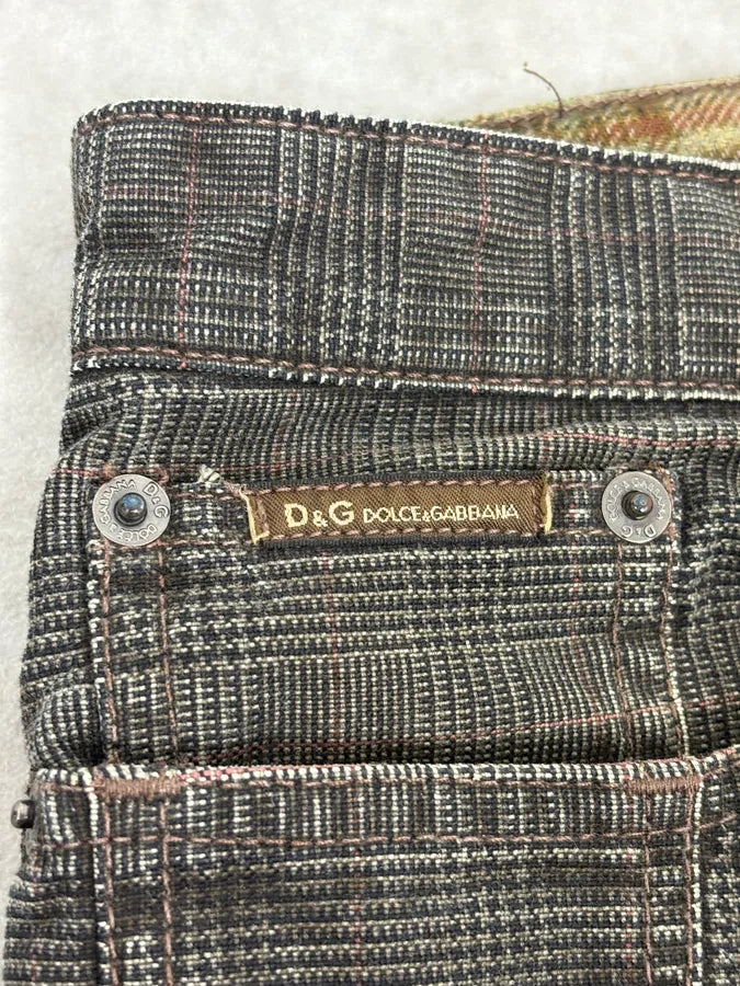 AW2003 Dolce & Gabbana Grey Checkered Pants mQmDTGE 10