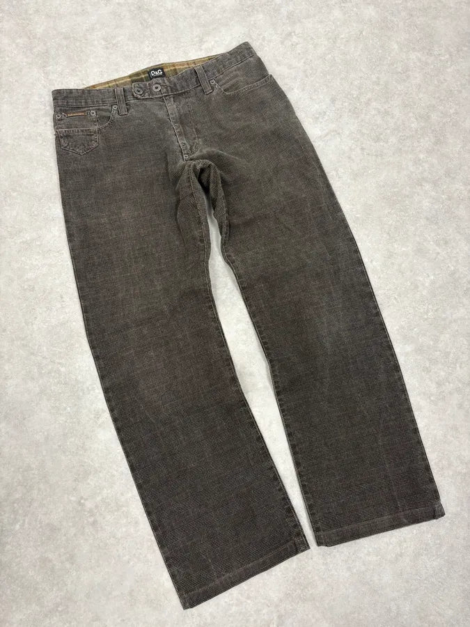 AW2003 Dolce & Gabbana Grey Checkered Pants mQmDTGE 4