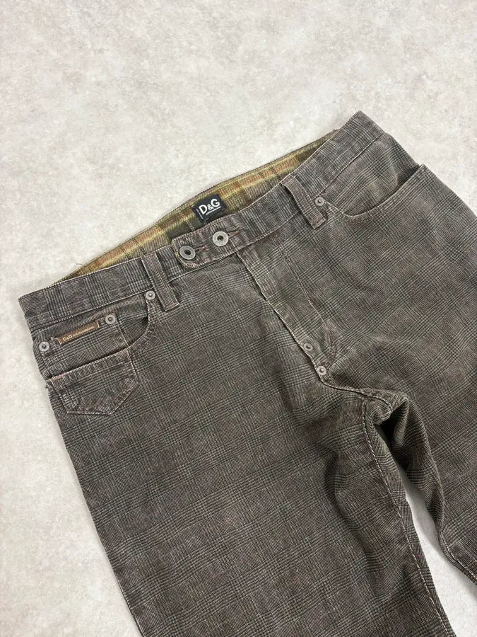 AW2003 Dolce & Gabbana Grey Checkered Pants mQmDTGE 5