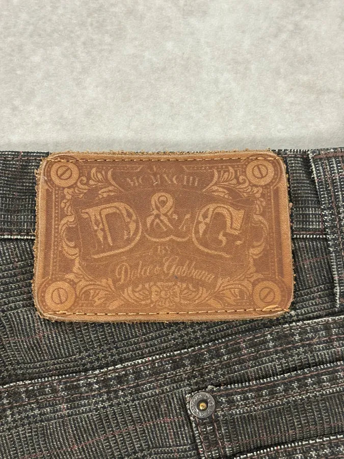 AW2003 Dolce & Gabbana Grey Checkered Pants mQmDTGE 8