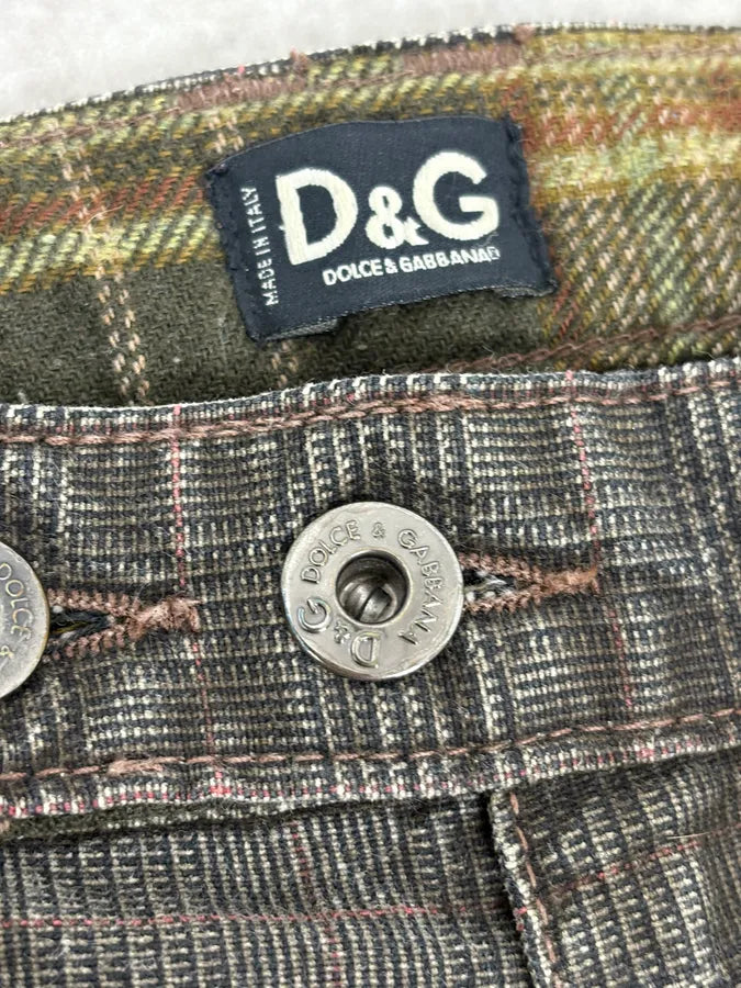 AW2003 Dolce & Gabbana Grey Checkered Pants mQmDTGE 9