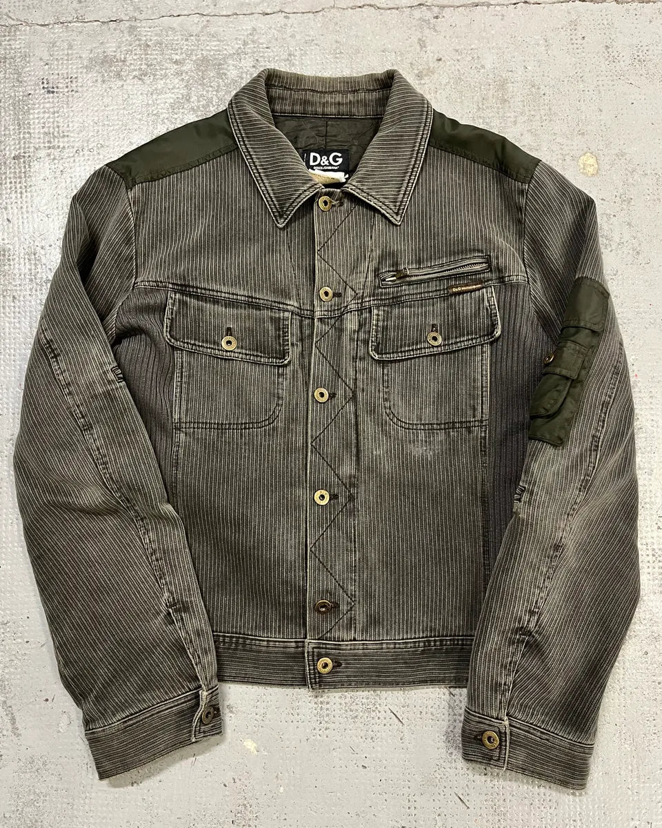 AW2003 Dolce & Gabbana Grey Corduroy & Green Jacket cJaANcR 0