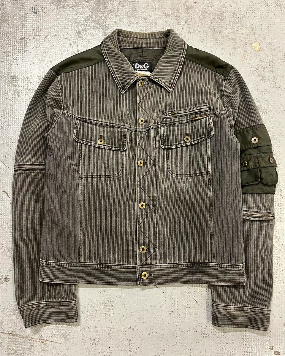 AW2003 Dolce & Gabbana Grey Corduroy & Green Jacket cJaANcR 3