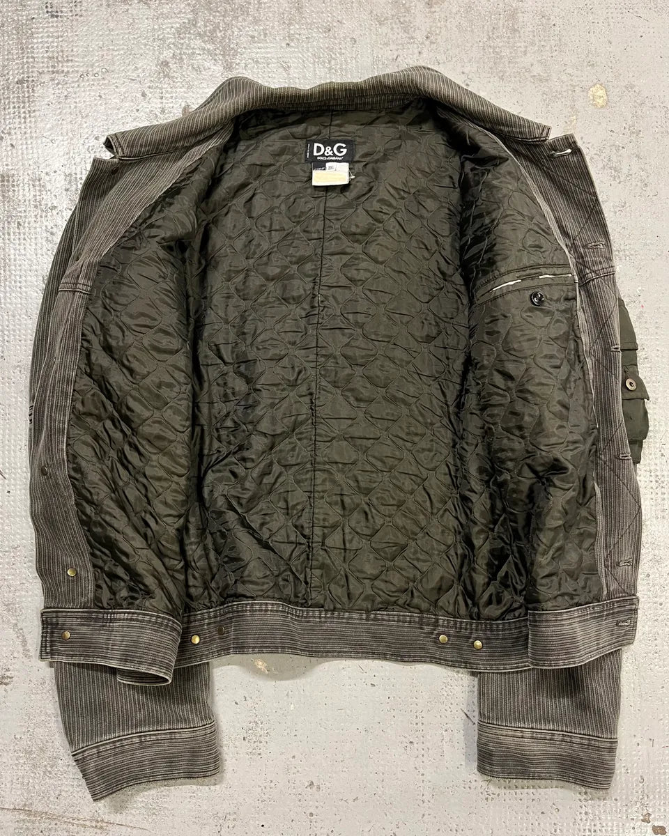 AW2003 Dolce & Gabbana Grey Corduroy & Green Jacket cJaANcR 9