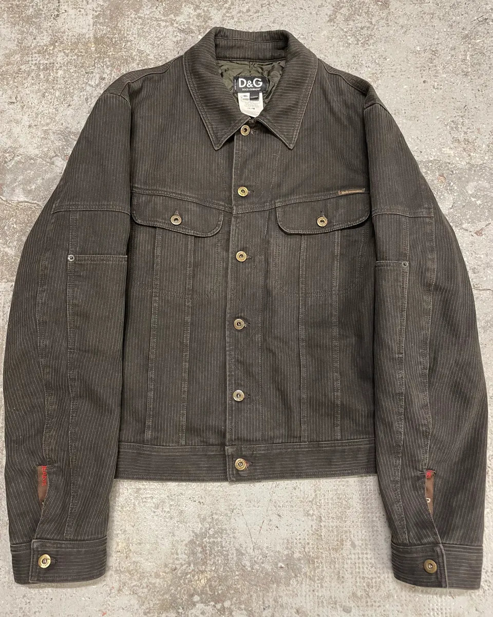 AW2003 Dolce & Gabbana Grey Corduroy Buttoned Jacket weioyaT 0