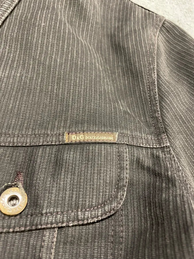 AW2003 Dolce & Gabbana Grey Corduroy Buttoned Jacket weioyaT 10