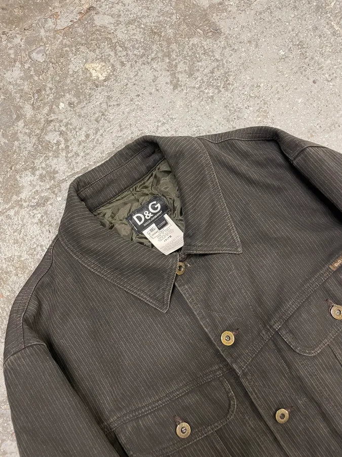 AW2003 Dolce & Gabbana Grey Corduroy Buttoned Jacket weioyaT 4