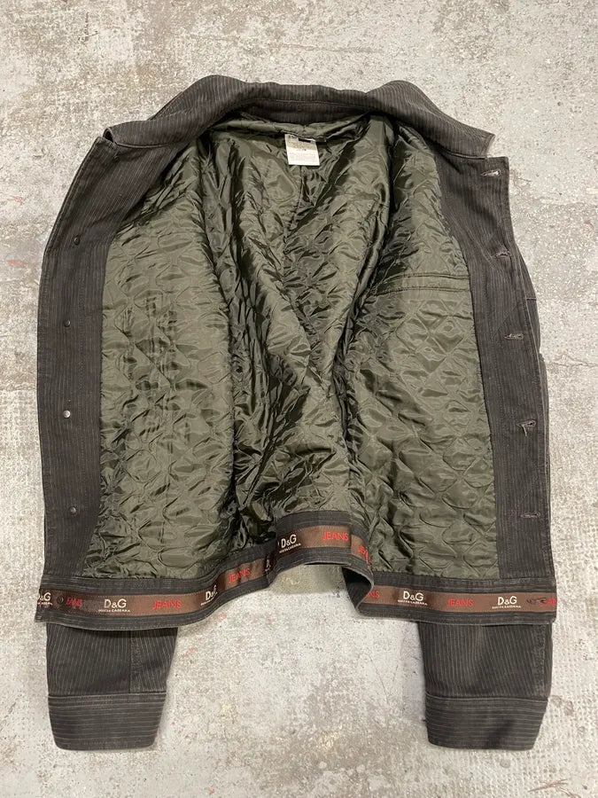 AW2003 Dolce & Gabbana Grey Corduroy Buttoned Jacket weioyaT 6