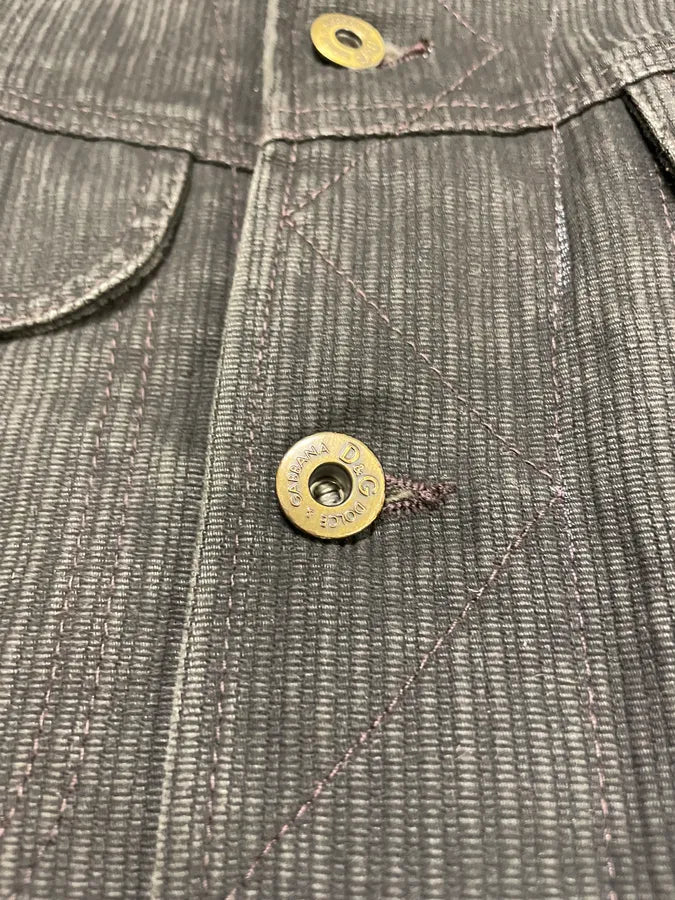 AW2003 Dolce & Gabbana Grey Corduroy Buttoned Jacket weioyaT 8