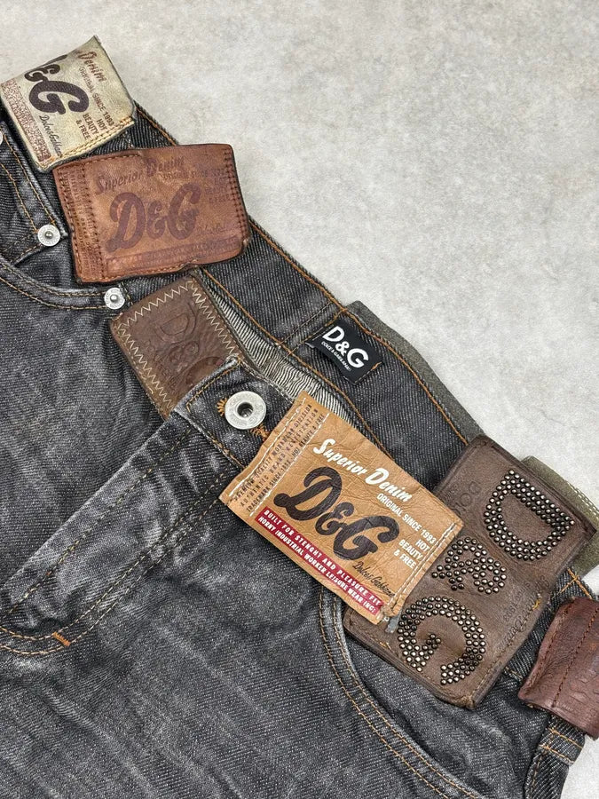 AW2003 Dolce & Gabbana Grey Denim Logo Jeans LUajGpW 8