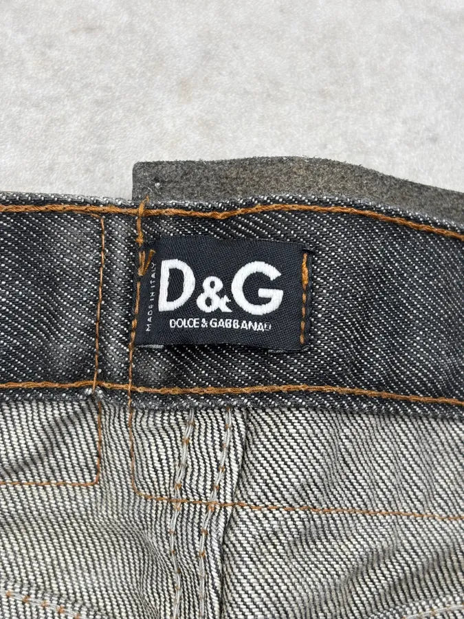 AW2003 Dolce & Gabbana Grey Denim Logo Jeans LUajGpW 10